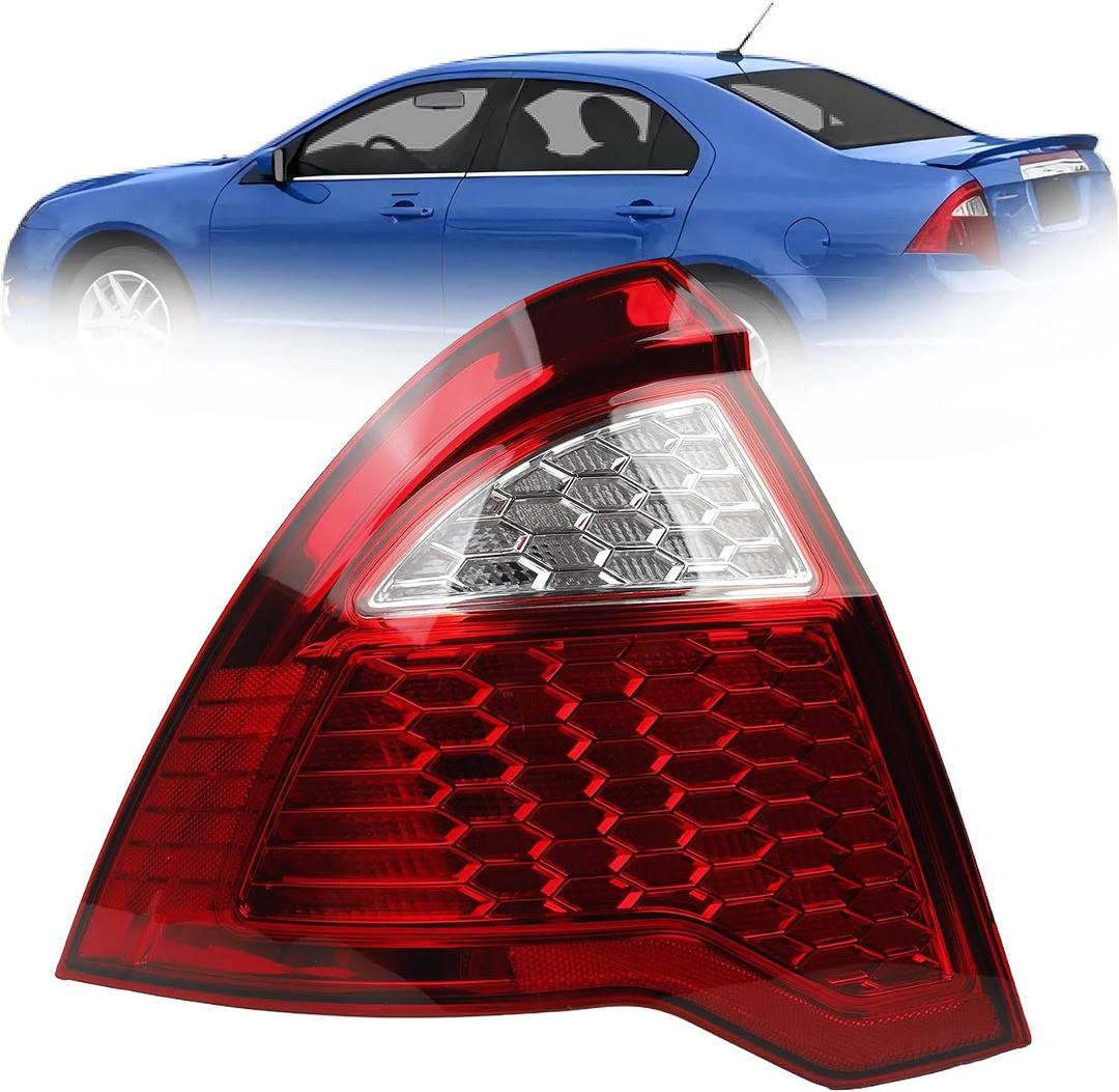 Halogen Type Tail Light Left Driver Side Compatible With 2010 2011 2012 Ford Fusion Rear Lamp Rear TailLight Replacement 9E5Z13405A FO2818147