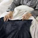 WDCOZY Sherpa Fleece Blankets Fuzzy Thick Warm Throw Blanket Super Soft Reversible Luxurious Fluffy Plush for Sofa Couch Bed Home Decor All Seasons Winter Blankets 90"x90" Charcoal Black