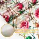 Countewol Frosted Static Cling Window Film, Stained Glass Privacy Film with Rose Pattern, Anti-Glare UV Protection, Removable Decorative Window Clings for Home/Bathroom (Frosted Rose, 23.6 x78.7 in)