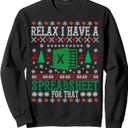 I Have A Spreadsheet for That Christmas Ugly Sweater Excel Sweatshirt, Small, Black 