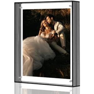 8x10 Picture Frames, Stunning Color Acrylic Photo Frame, Wall & Tabletop Display Frames, Modern Floating Style for Home Office Decoration, Black (1 Pack)