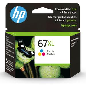 HP 67XL Tri-color High-yield Ink Cartridge for HP Printers | Works with Printer Series: DeskJet 1255, 2700, 4100; ENVY 6000, 6400 | Eligible for Instant Ink | 3YM58AN