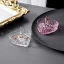 Pink Ring Holder Dish, Heart Shaped Jewelry Holder Dish, Ring Dish Holder Wedding Birthday Gift for Women Girls