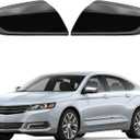 Gloss Black Side Mirror Cover Cap Fits For Chevy Impala 2014 2015 2016 2017 2018 2019 2020 Replace 22997386, 22997385