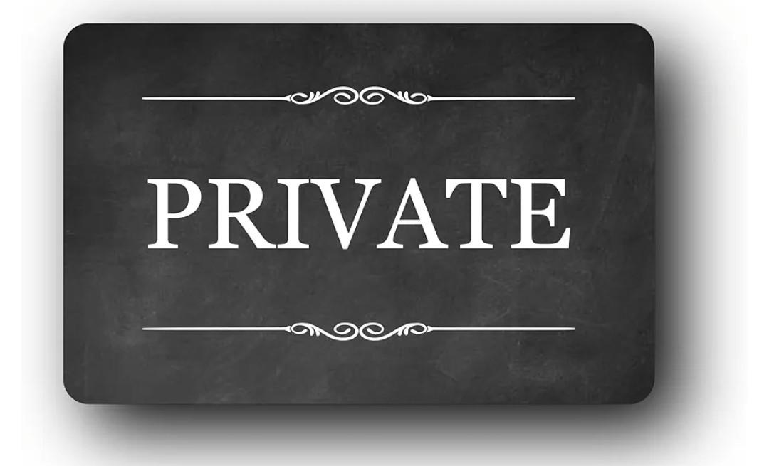 Self-Adhesive "PRIVATE" Sign for Indoor/Outdoor Use - High Strength Backing, Easy Installation, 140mm x 90mm, Ideal for Doors, Gates, Fences