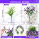 Artificial Flowers,14 Bundles UV Resistant Fake Flowers Daisy with Greenery Plants Wheat grass,Faux Outdoor Flowers for Spring Summer Decoration, Outdoor Faux Plants Home Window Porch Patio Yard