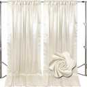 10ft x 10ft Ivory White Backdrop Curtains for Parties, Fabric Satin Background Curtain with Rod Pockets for Weddings, Birthday, Baby Shower, Photography, Graduation Party Backdrop Drapes, 2 Panels