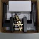 JO.KO Entry Door Lock Set, Square Door Lever for Bedroom, Passage Door Privacy Locking Interior/Exterior Entry Door Knob/Heavy Duty (1 Pack, Matte Black)