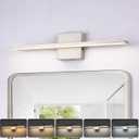 16W LED Vanity Light Bar, 19.6-Inch Brushed Nickel Bathroom Fixture, 5CCT Color Changeable & Dimmable Over-Mirror Lighting