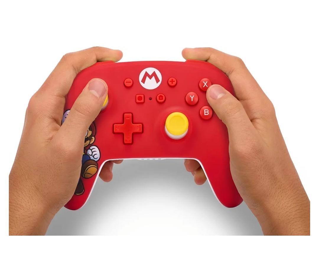 PowerA Wireless Nintendo Switch Controller - Mario Joy, AA Battery Powered (Battery Included), Pro Controller for Switch, Advanced Gaming Buttons, Officially Licensed by Nintendo