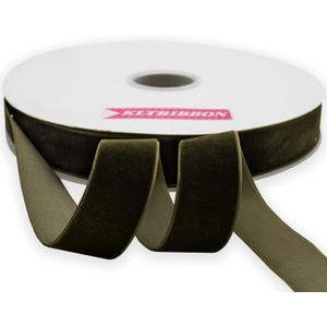 Nylon Velvet Ribbon Single Faced,1 Inch X 25Yards Spool (Moss Green)