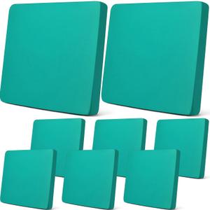 Newwiee 8Pcs Patio Cushion Covers Stretch Outdoor Cushion Cover Replacement for Patio Furniture Sofa Couch Slipcovers, Soft Flexibility Washable Furniture Protector(Waterproof Pure,Peacock Green)