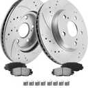 MOTOREVO Front Geomet Brake Rotors Kit for RAV4 [2006-2018 with 2 Row Seating, NOT 3 Row] [2013-2018 ONLY LE] [275mm10.8in] Automotive Replacement Coated Brake Discs and Ceramic Brake Pads