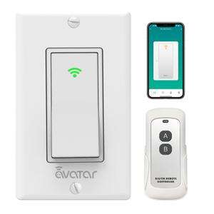 Smart Light Switch with Bluetooth Remote, Single Pole One-Way WiFi Wall Switch, Smart Life App & Voice Control, Compatible with Alexa & Google Assistant, Neutral Wire Required, No Hub Needed