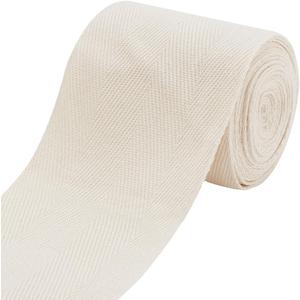 BENECREAT 5.4 Yards Cotton Twill Tape Ribbon, 3 Inch White Herringbone Bias Tape Soft Carpet Edge Strip for Sewing DIY Crafts Cotton Rug Home Decor