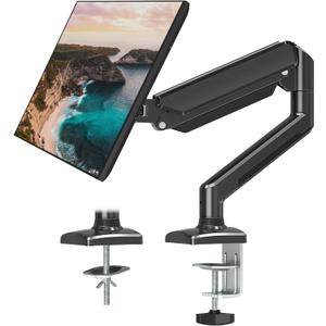 Single Monitor Mount Arm Fits up to 32 Inch, Desk Mount Holds 4.4-19.8lbs Computer Screen, Full Motion Gas Spring Monitor Desk Mount, VESA Mount 75x75, 100x100 (Black)