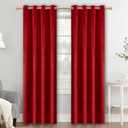 Christmas Red Velvet Curtains 108 inches Long Grommet Blackout Curtains for Bedroom Light Blocking Thermal Insulation Drapes Set of 2 Panels 52x 108