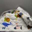 Baby Play MatThick Soft 50" X 50" Playpen mat, Foldable and Machine Washable Baby Play Mats for FloorPlay Mat for Babies, Toddlers & Infants to Play and Learn (Animal Alphabet-A)