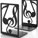 Metal Book Ends 1 Pair for Heavy Books & Shelves - Black Home Decorative Book Shelf Holder Gifts