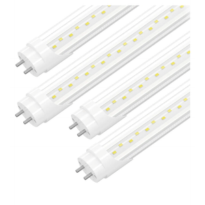 4-Pack T8 LED 4FT Type B Light Bulbs, Ballast Bypass, 4 Foot LED Tube Lights Replacement, 24W 3120LM 6500K for G13, Double Row Lamp Beads, ETL Listed, Dual-Ended, Clear Cover