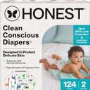 The Honest Company Comfort Dry Disposable Diapers for Sensitive Skin, Hypoallergenic, FragranceFree, MultiColored Giraffes + Barnyard Babies, Super Club Box Size 2 (1218 lbs), 124 Count