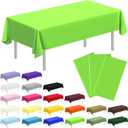 Light Purple Plastic and Lime Green Tablecloth (3 Counts, 2 Pack)