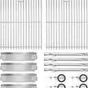 CANDANA Replacement Parts for Nexgrill 4 Burner 720-0830H 720-0830D 720-0783C 720-0783E 720-0958A, 17" Stainless Steel Grill Grate, Grill Burner, Heat Plate, Igniters for 5 Burner 720-0888N