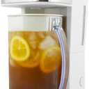 HomeCraft 3-Quart White Stainless Steel Caf' Iced Tea And Iced Coffee Brewing System, 12 Cups, Strength Selector & Infuser Chamber, Perfect For Lattes, Lemonade, Flavored Water, Large Pitcher