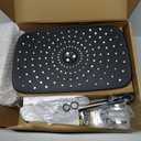 Veken 11.8" Rain Shower Head with Handheld, High Pressure Handheld Shower with Multi Spray Modes, Rainfall Combo with Metal Extension Arm, Detachable Dual Showerhead, Bathroom Decor, Chrome Silver