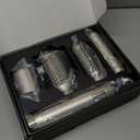 MESCOMB Upgraded 5 in 1 Hot Air Styler  110,000 RPM Hair Dryer Brush with Automatic Curling Barrel, Volumizer for Curl, Smooth & Blowout, Anti-Frizz & No Heat Damage (Champagne)