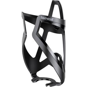 Lamicall Bike Water Bottle Holder - 1.2 Oz Ultralight & Sturdy Bike Cup Holder, Bicycle Drink Cage, Cycling Bike Water Bottle Cage with Screw Tool, for 2.75-3.94" Diameter Bottles (Black)