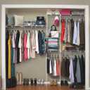 ClosetMaid Wire Closet Organizer System, Adjustable from 5 to 8 Ft., with Shelves, Hardware, Durable Steel, Fixed Mount Installation, White