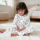  Dinosaur World Girls Long Sleeve Pajama Cozy 2 Piece 8y