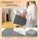 AceOrbit 2 Pack Gray Wood Crates Wooden Storage Box, Modular Open Cube Bins 11x11x11 Inch Stackable Wooden Storage Bins with Handles for Closet Shelf Toy Book Clothes Home Office
