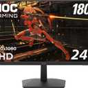 AOC 24G15N 24 inch Gaming Monitor, Full HD 1920x1080, 180Hz 1ms, 1x HDMI 2.0, 1x Display Port, AMD FreeSync, 3-Sided Frameless, HDR Ready, Console Gaming Ready, 3-Year Zero-Bright-Dot