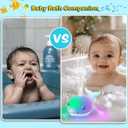 Bath Toys, Rechargeable Baby Bath Toys, Dolphin Sprinkler Bath Toy with Light Up Music,Bathtub Water Toy, Birthday Gifts for 1-6 Years Old Boys Girls - Blue