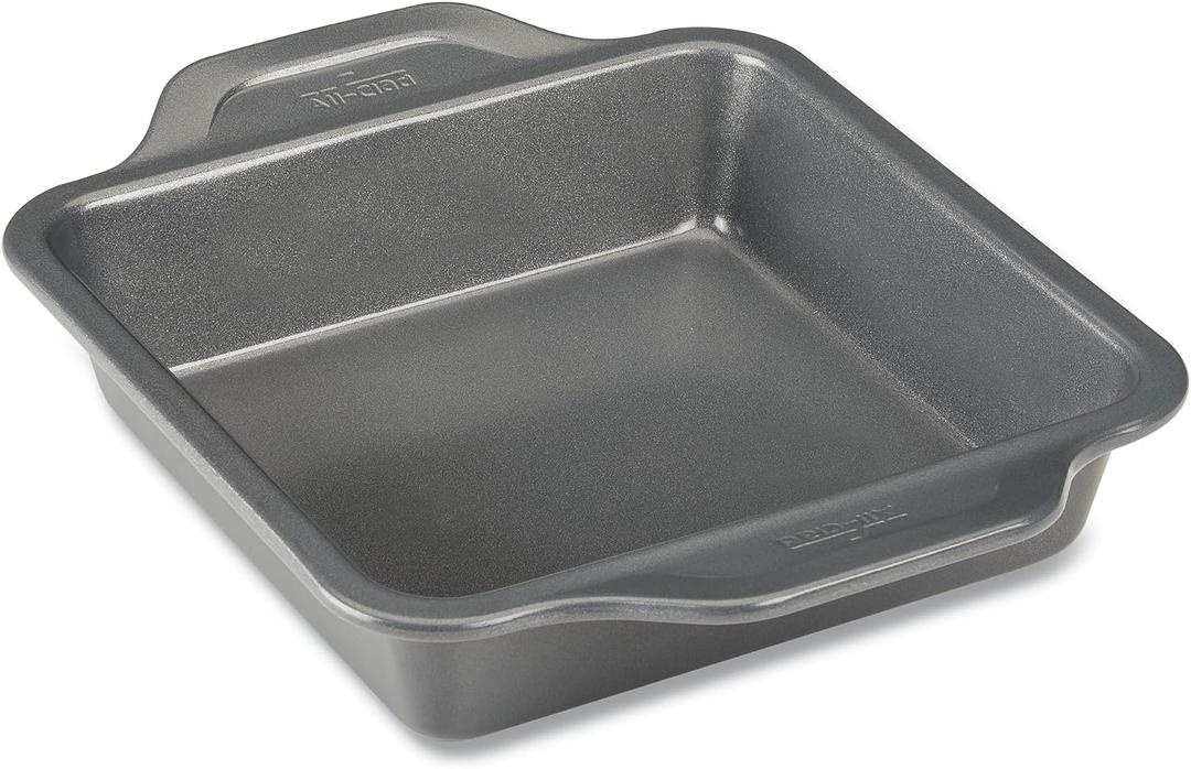 All-Clad Pro-Release Nonstick Square Baking Pan 8x8 Inch Oven Safe 450F Half Sheet, Cookie Sheet, Muffin Pan, Cooling & Baking Rack, Round Cake Pan, Loaf Pan, Baking Pan Grey