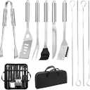 11Pcs Stainless Steel BBQ Grilling Accessories Set, Dad Gifts for Men Christmas Grilling Gifts,Portable Practical Grill Tools Utensils Kit with Storage Bag for Outdoor Grill Camping Backyard