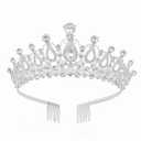Tiara Crown for Women, Headband Hair Accessories for Birthday Wedding Party Costume Silver