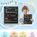 5 x First Day of School Board, 12"x10" Reusable Chalkboard Sign for Kids, Double-Sided Photo Prop for First and Last Day, Back to School Supplies for Kindergarten to Grade 12