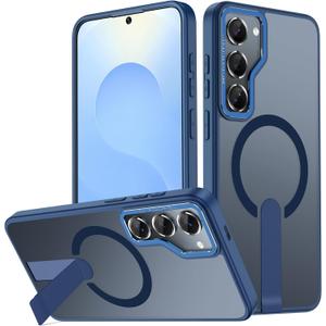 for Samsung Galaxy S22+ Plus Case, [Compatible with MagSafe] S22 Plus Magnetic Case Built-in Invisible Stand [Military-Grade Protection] Shockproof Phone Case for Galaxy S22Plus (Blue)