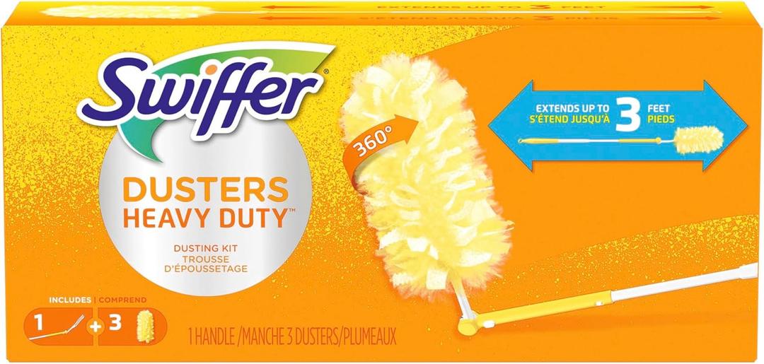 Swiffer 360 Dusters Extender Kit, 3 Unscented Dusters With Extendable handle