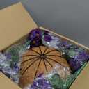 Artificial Fake Hanging Flowers Plants Basket for Outdoor Spring Summer Decoration, Faux Silk Flowers Outside Look Real Morning Glory UV Resistant for Porch Patio Balcony Garden Yard Home Purple