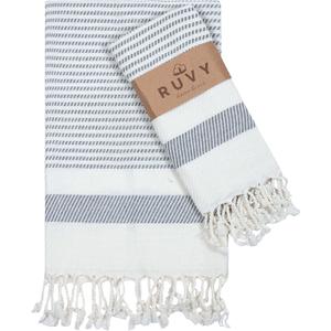 Ruvy Home Basics Turkish Hand Towels for Bathroom Set of 2 | 18"x40", Cotton | Decorative Towel for Bathroom, Kitchen, Dishcloth, Tea, Yoga, Face, Gym - Light Grey (Modern - 2 Pack)