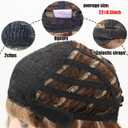 Fencca Brown Highlights Long Curly Wigs for Women Heat Resistant Synthetic Hair Brown Mixed Blonde Wave Curly Wig