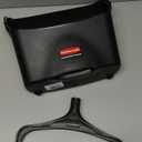 Rubbermaid Commercial Products Dustpan with Long Handle, Plastic, Black, Compatible with Any Broom for Lobby/Restaurant/Office/Home/Dog Pooper Scooper, 12.50" Wide
