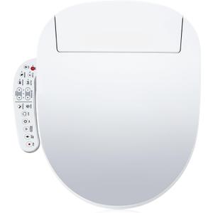 ZMJH A201D Round Smart Toilet Seat, Unlimited Warm Water, Vortex Wash, Electronic Heated,Warm Air Dryer,Bidet Seat,Rear and Front Wash, LED Light, Need Electrical, White (Round)