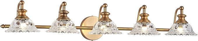 XIEDUN 37.4" Bathroom Light Fixtures 5 Lights Vanity Lighting Fixtures (Exclude G9 Bulb) Vanity Lights for Bathroom
