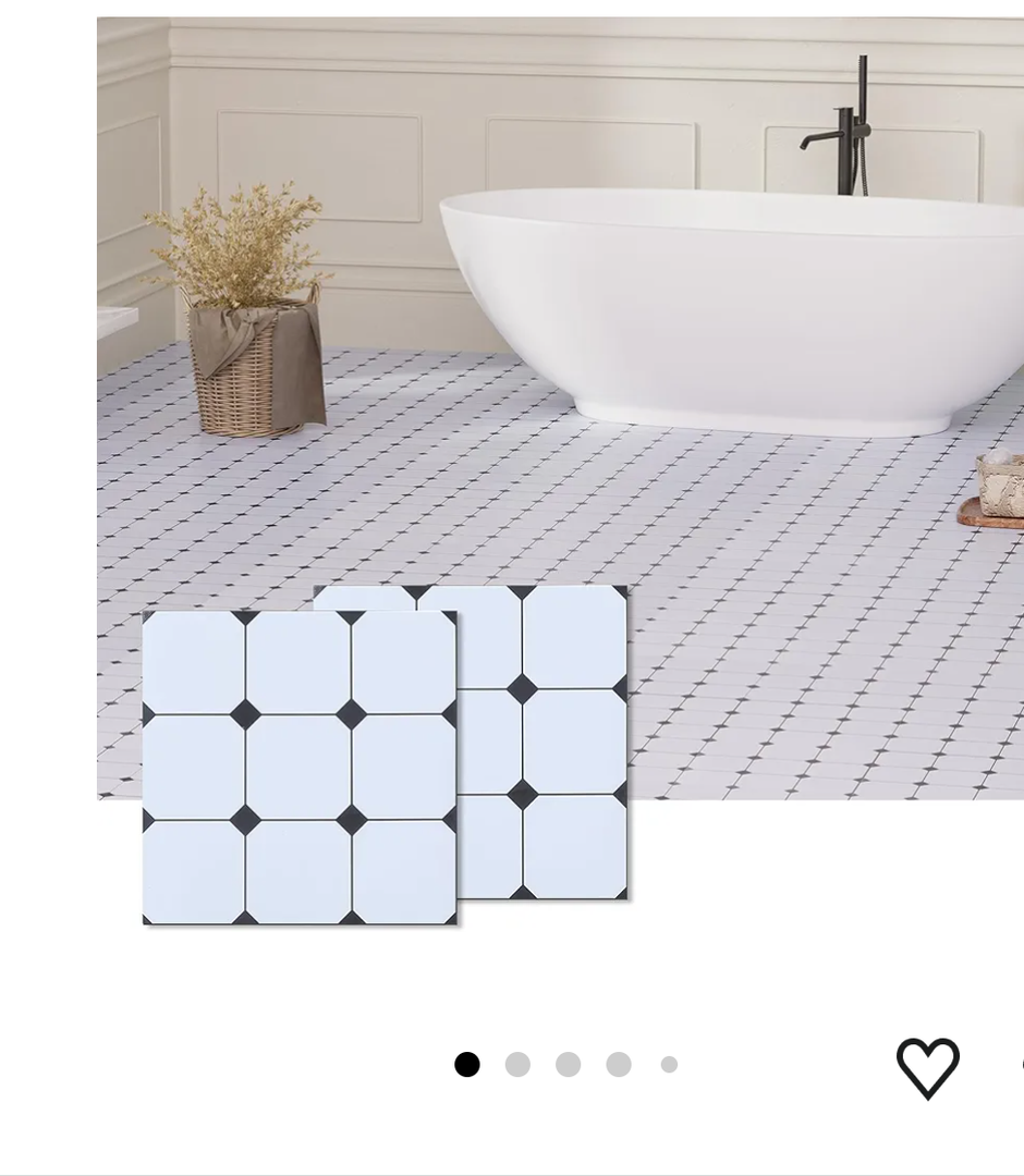 Peel and Stick Floor Tile, 30-Pack 12" x 12" Vinyl Flooring, Waterproof Self-Adhesive Luxury Vinyl Tiles, Easy DIY for Bathroom, Kitchen, Dinning Room, Cover 30 Sq. Checkered Marble