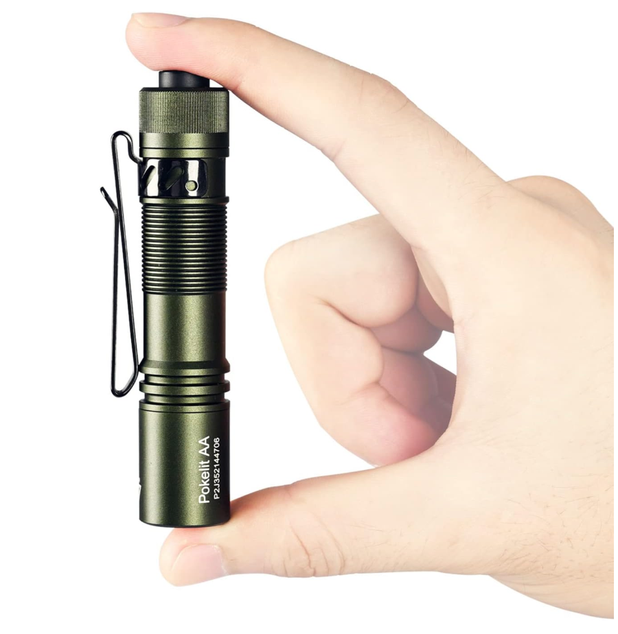 ACEBEAM Pokelit AA Rechargeable Mini Flashlight with Clip, 550 High Lumens Pocket EDC Flashlight, Super Bright Small Flashlight, 90+ High CRI Led Flashlight for Camping,Hiking,Everyday Use(Dark Green)